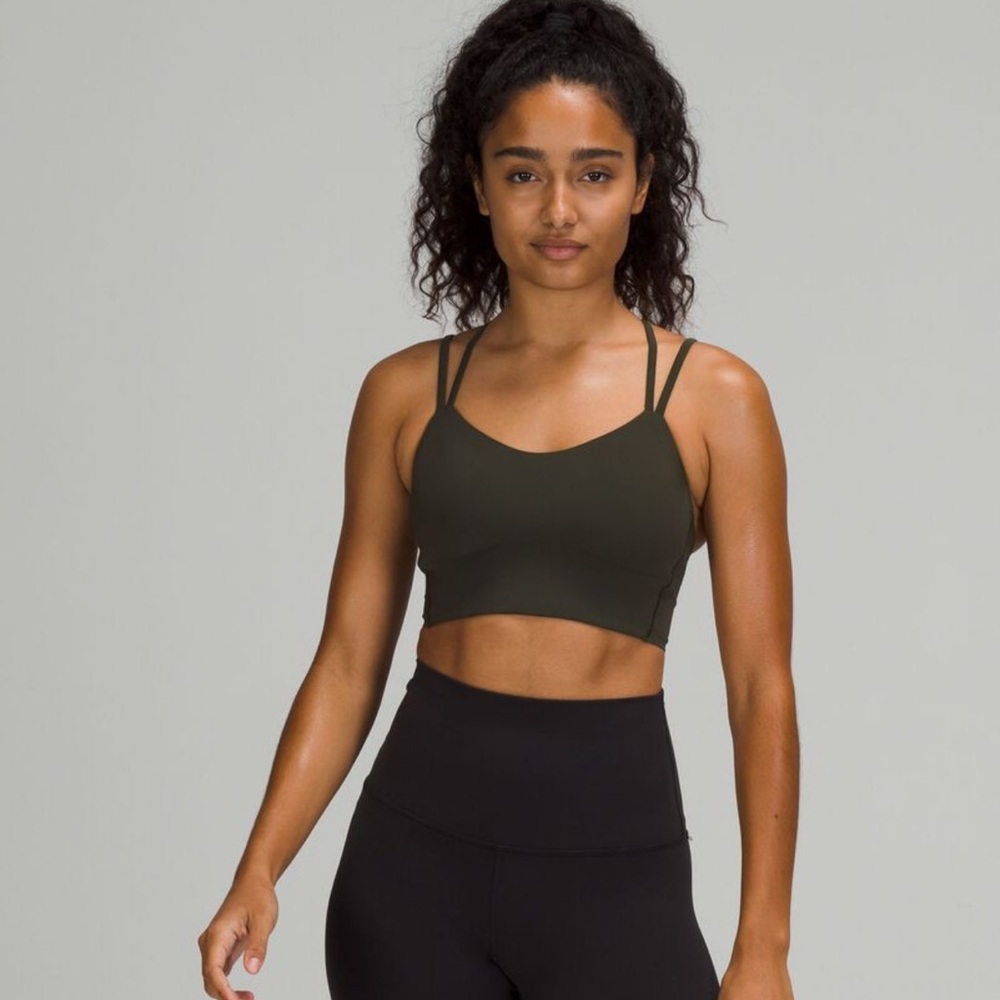 lululemon Dark Olive like a cloud Longline Sports Bra